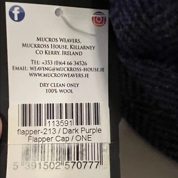 MUCROS WEAVERS Purple Wool Flapper Hat - Picture 6 of 6